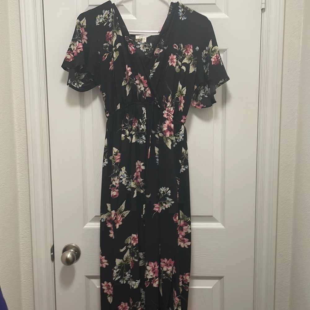 Black floral maxi dress